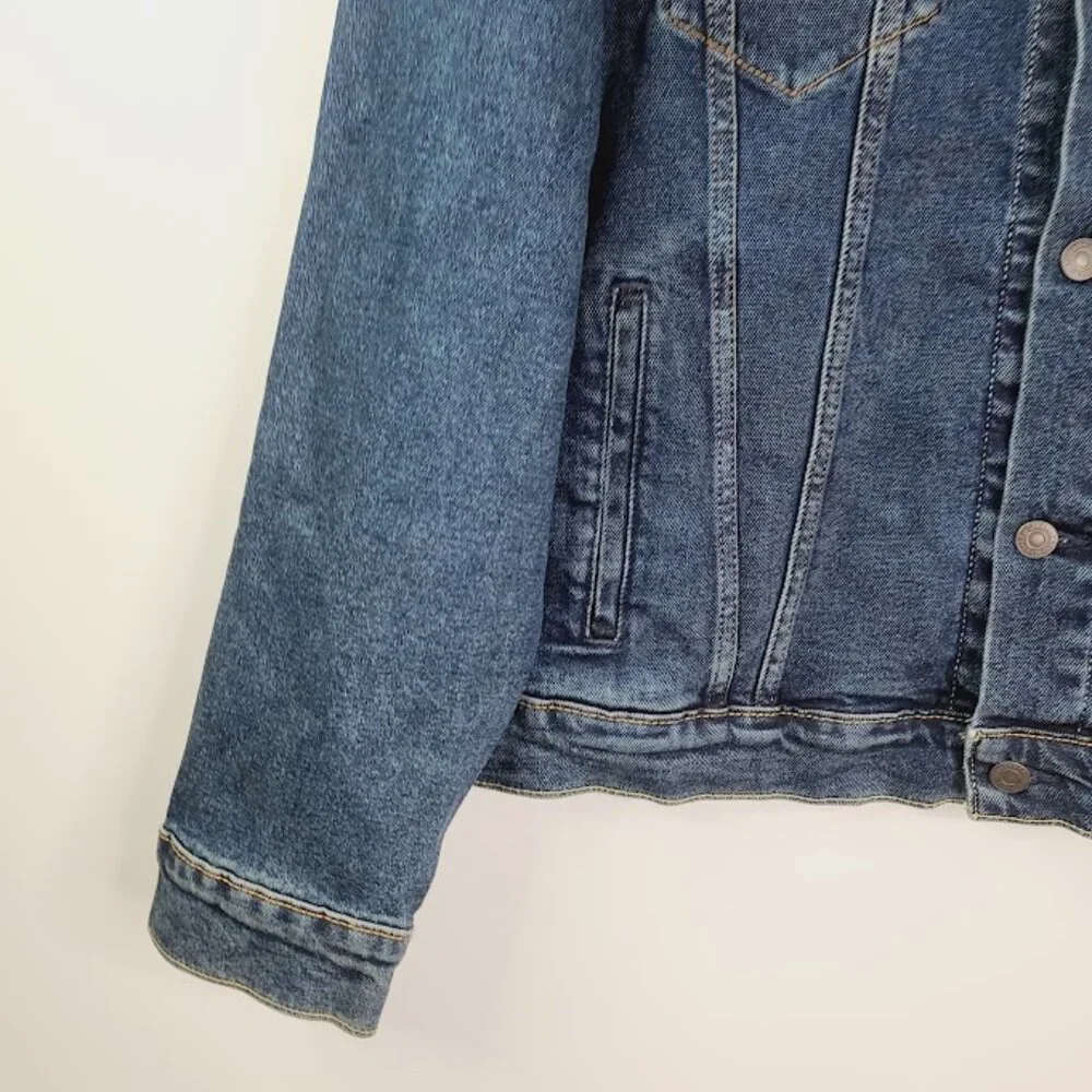 Levi's Men's Blue Denim Long‎ Sleeve Classic Button-Front Trucker Jacket Size L - Picture 4 of 7